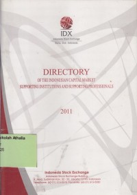 Image of Directory: Of The Indonesian Capital Market Supporting Institutions and Supporting Professionals